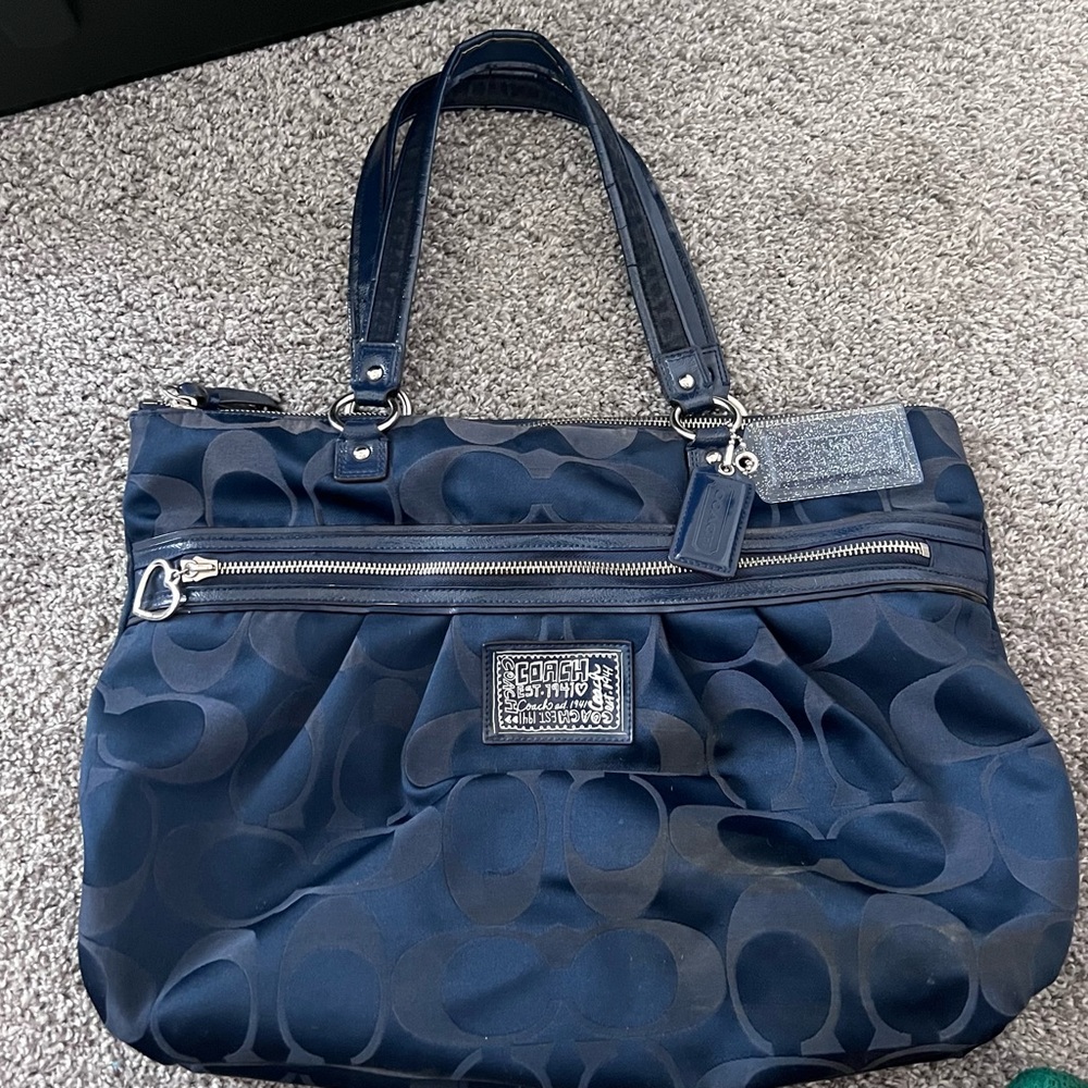 Coach Navy Blue Tote Bag
